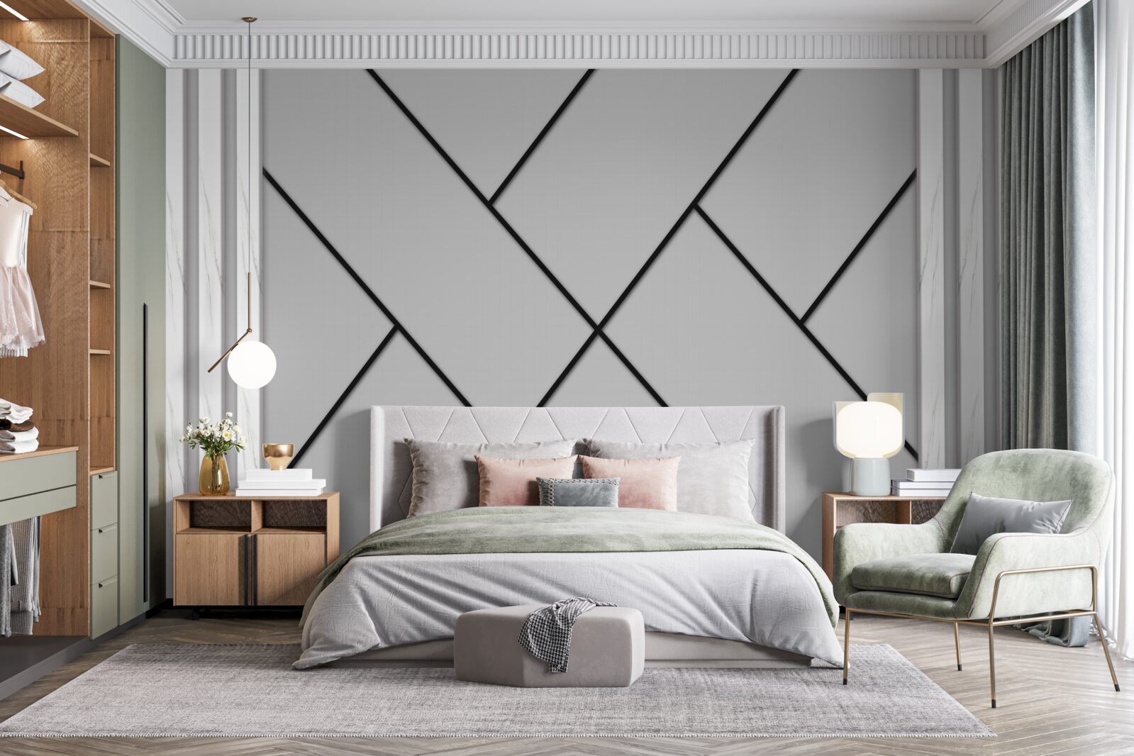 Papier peint le franchissement de trajectoires rectilignes