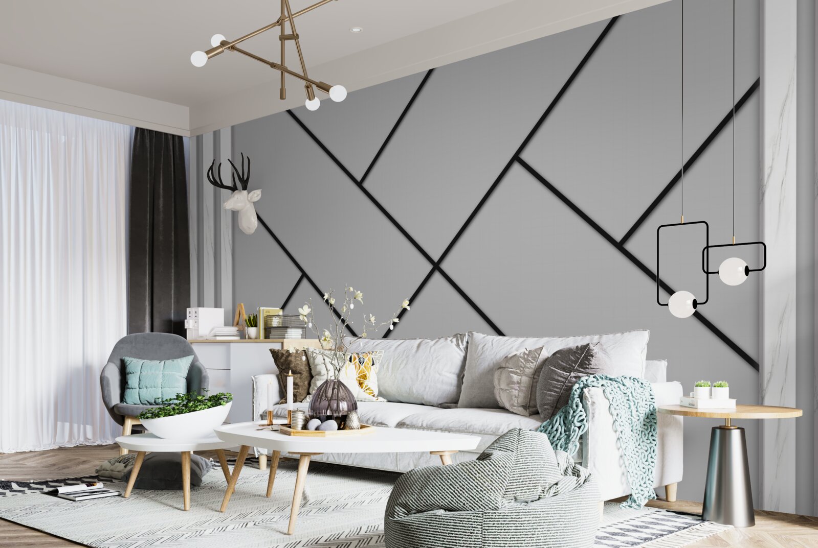 Papier peint le franchissement de trajectoires rectilignes