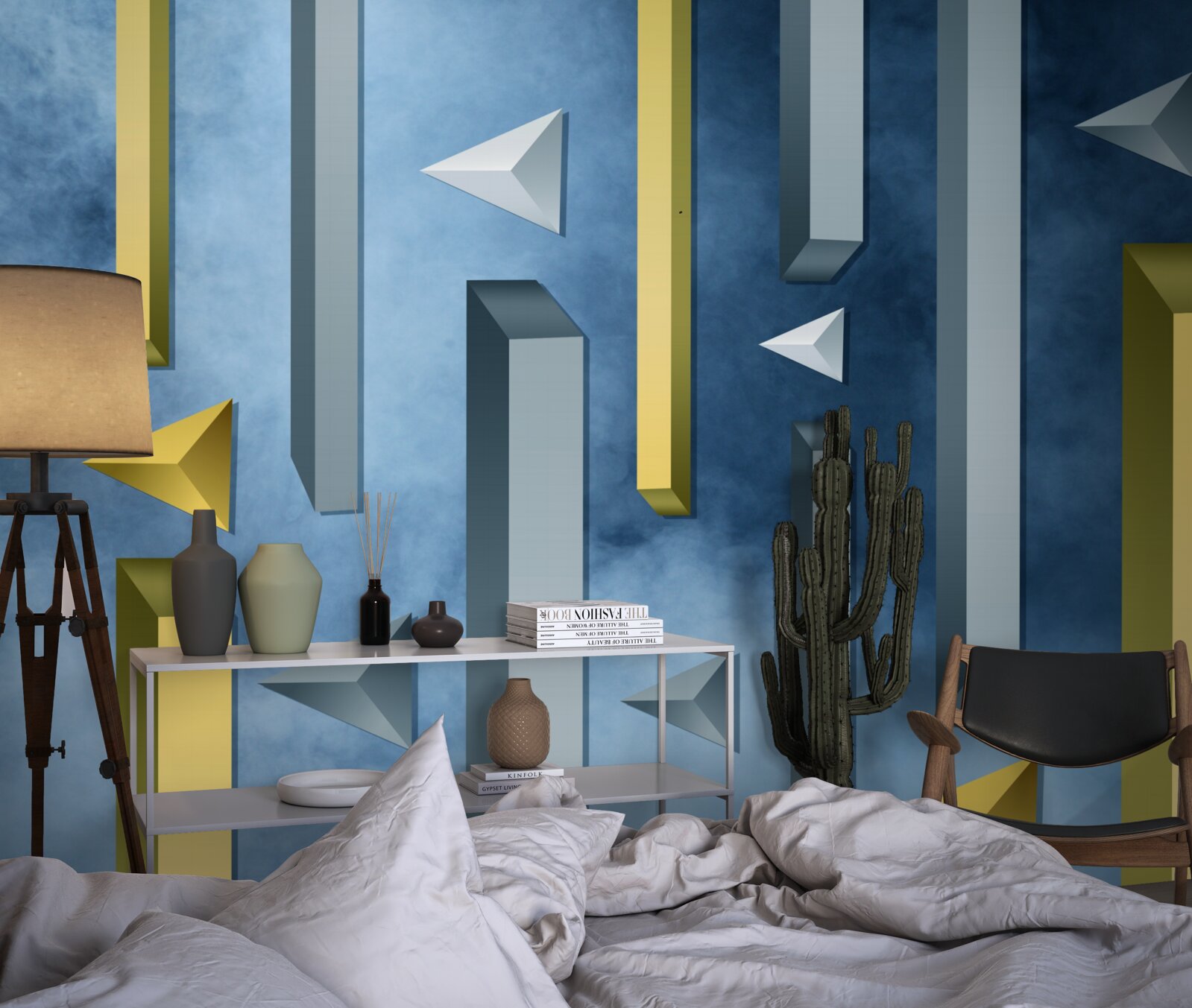 Papier peint volée d'oiseaux sur fond de ciel bleu