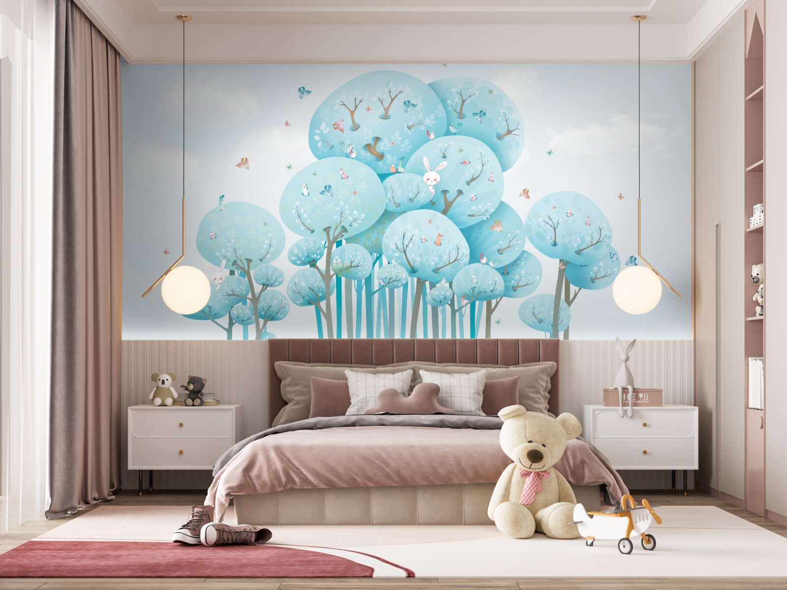 Papier peint une forêt pleine de contes de fées et ses habitants