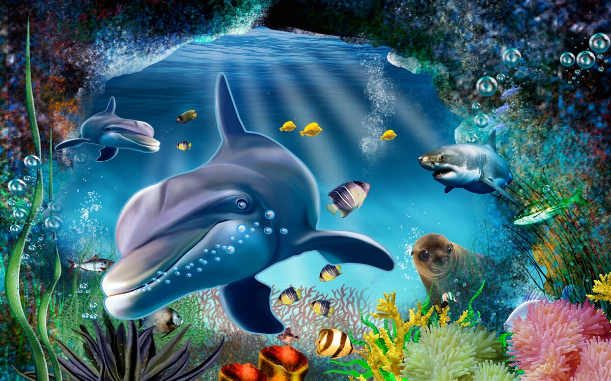 Papier peint résidents des grands fonds à caractère prédateur