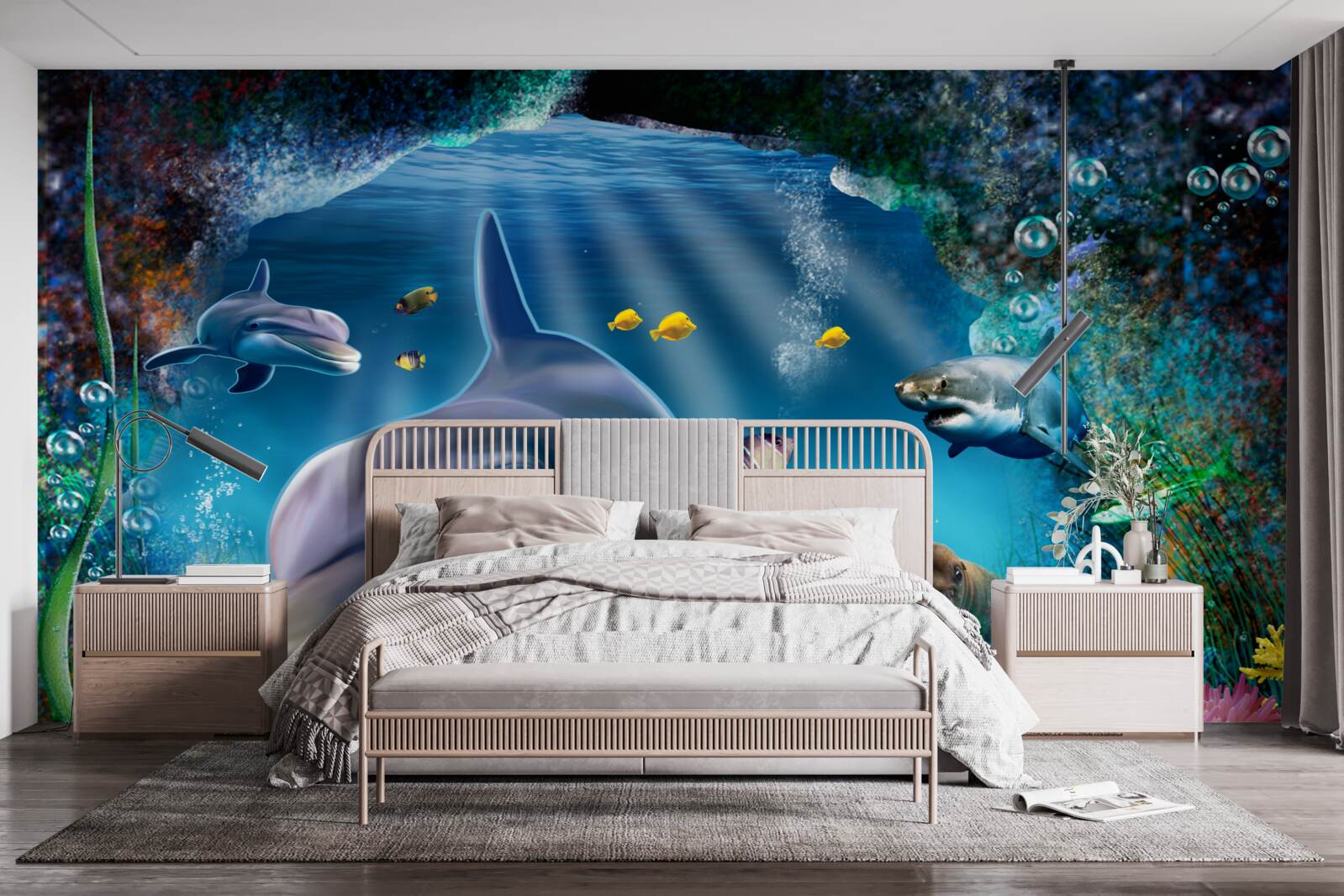 Papier peint résidents des grands fonds à caractère prédateur