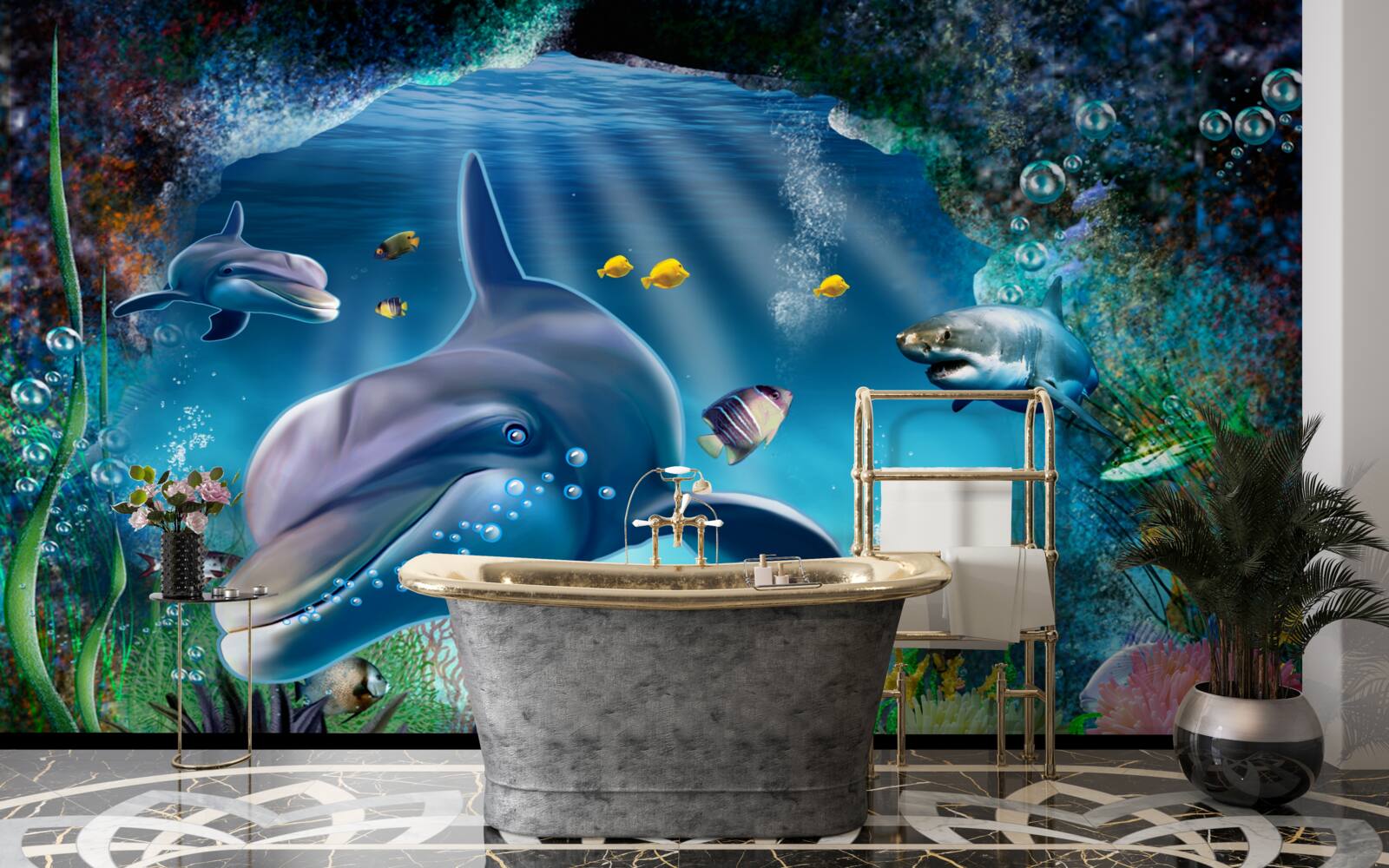 Papier peint résidents des grands fonds à caractère prédateur