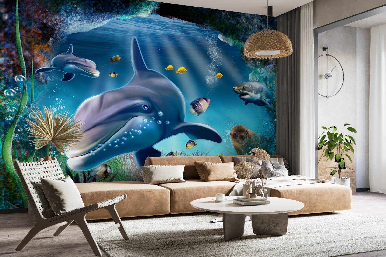 Papier peint résidents des grands fonds à caractère prédateur