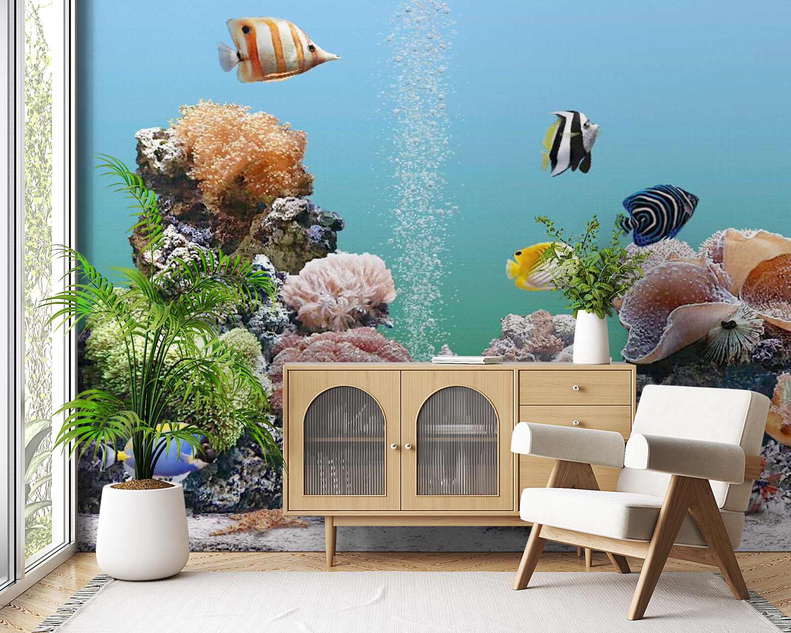 Papier peint la beauté des barrières de corail