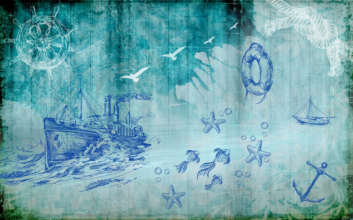 Papier peint La vie à bord du navire et dans l'océan