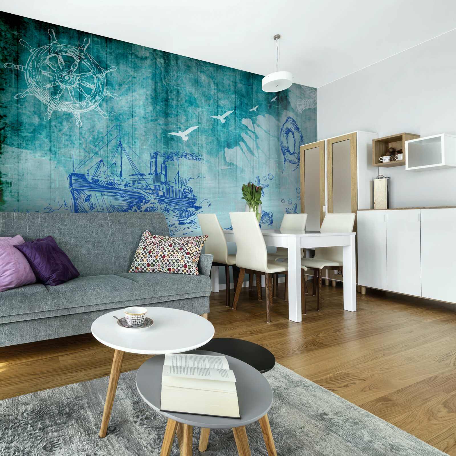 Papier peint La vie à bord du navire et dans l'océan