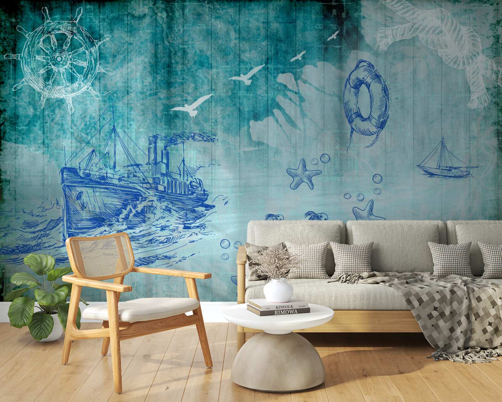 Papier peint La vie à bord du navire et dans l'océan