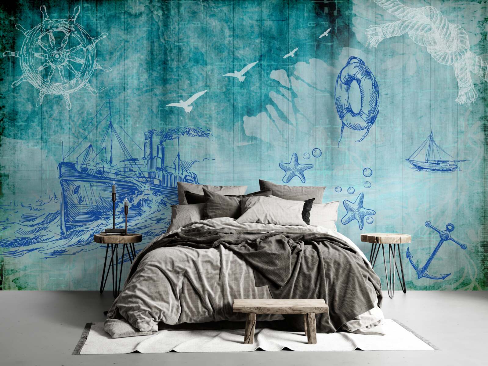 Papier peint La vie à bord du navire et dans l'océan