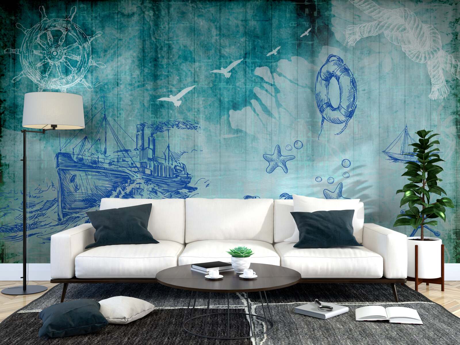 Papier peint La vie à bord du navire et dans l'océan