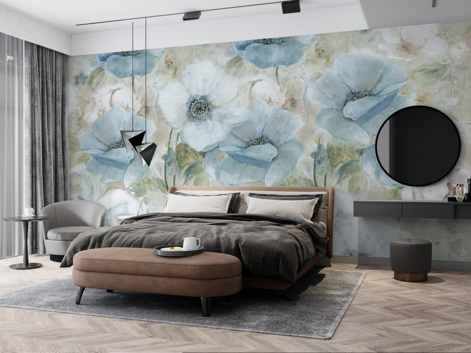 Papier peint la délicatesse du coquelicot de lit