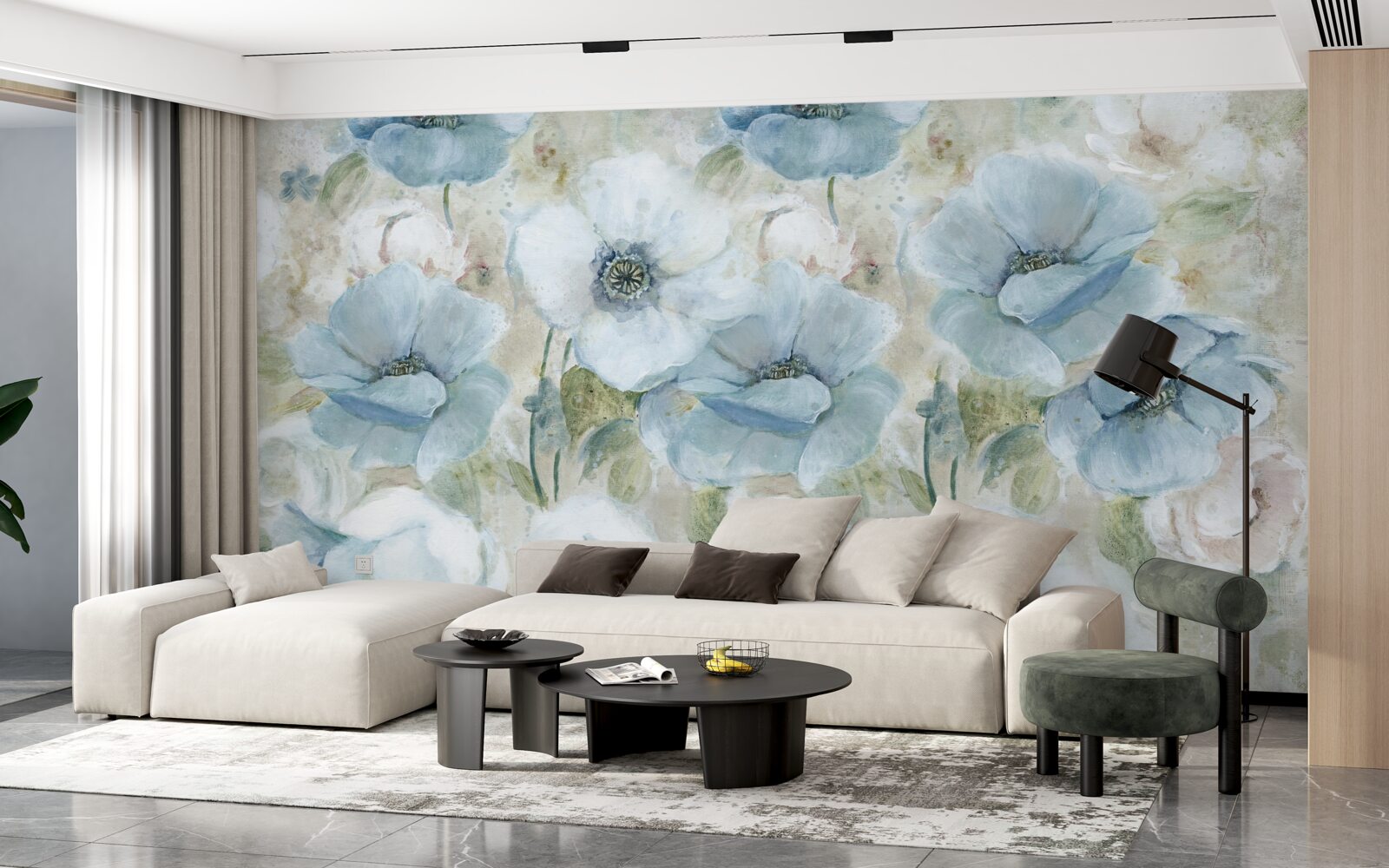 Papier peint la délicatesse du coquelicot de lit