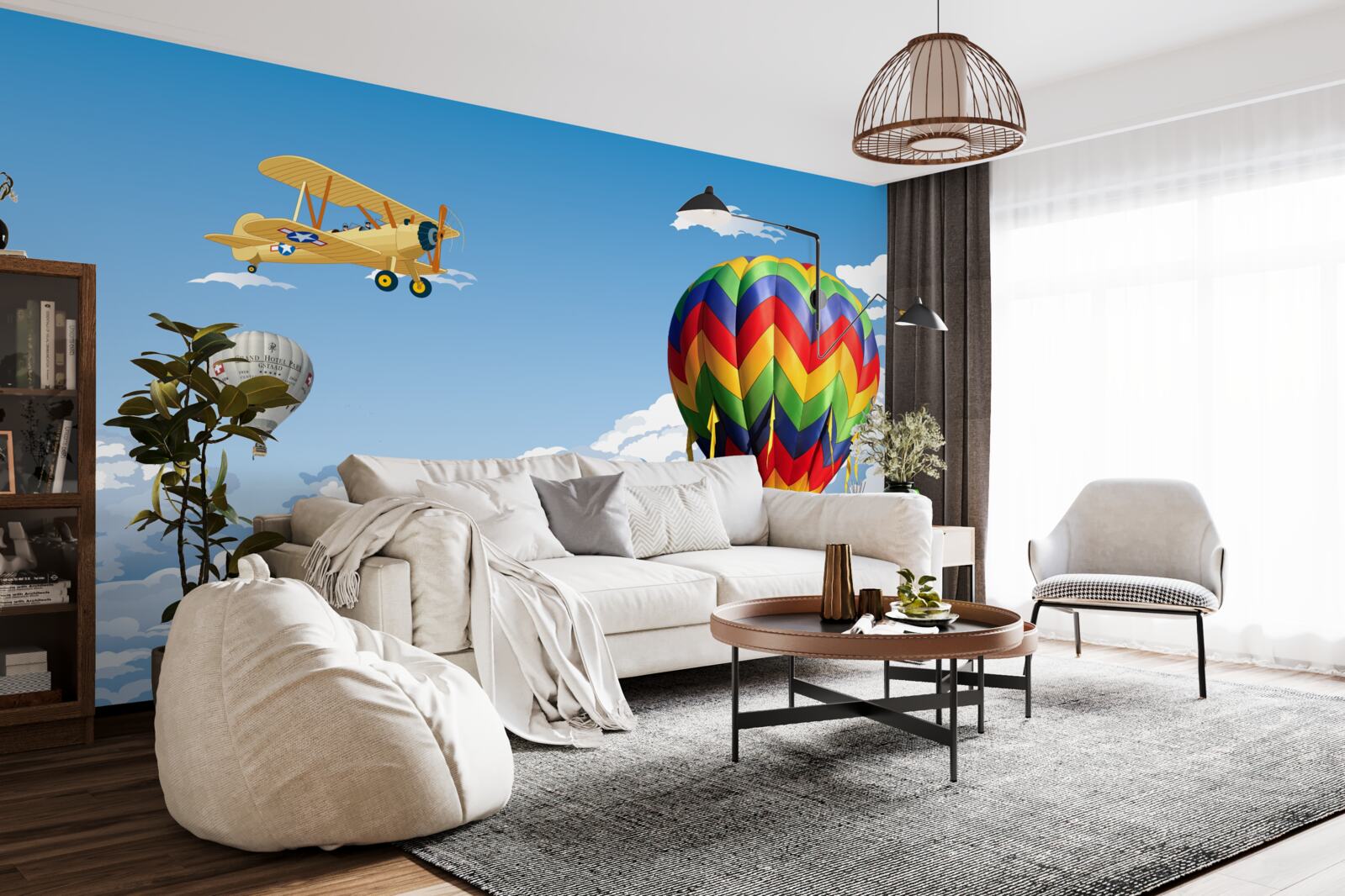 Papier peint voyages en montgolfière et en avion