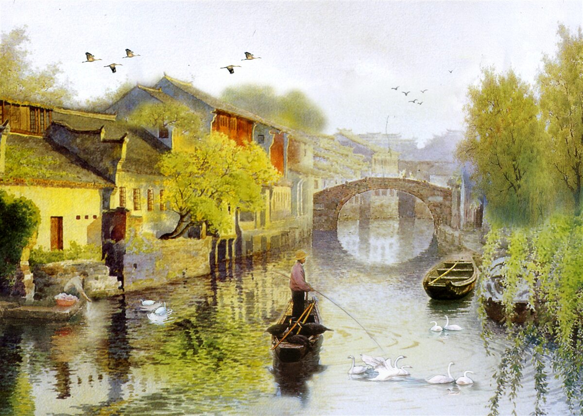 Papier peint aquarelles représentant des fleurs de forêt