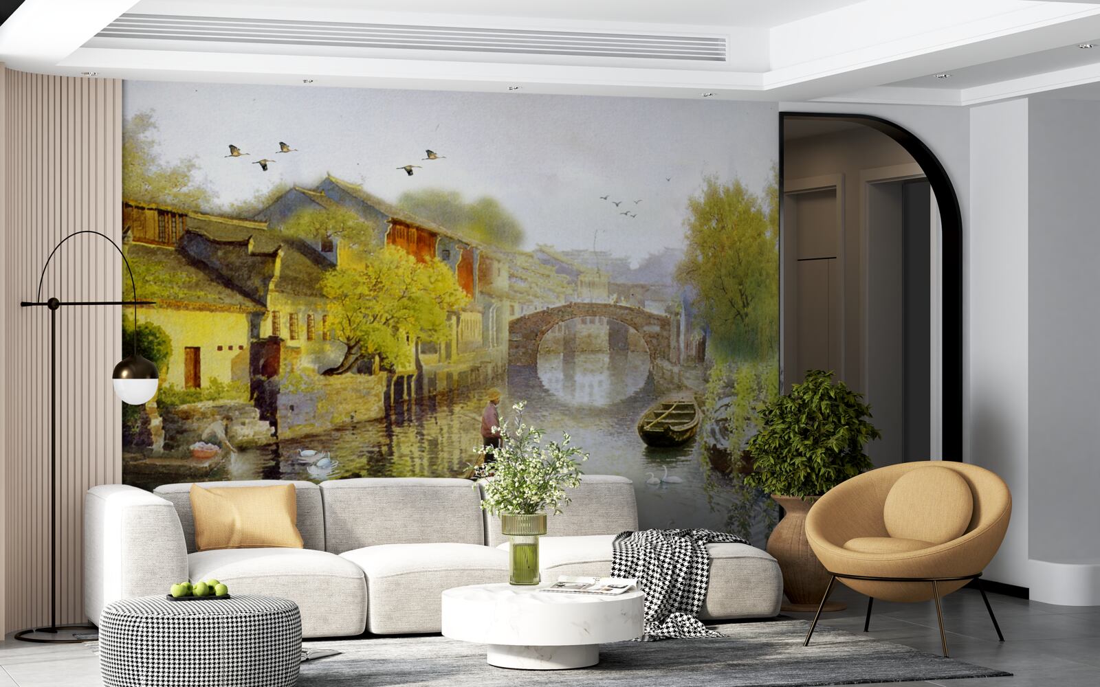 Papier peint aquarelles représentant des fleurs de forêt