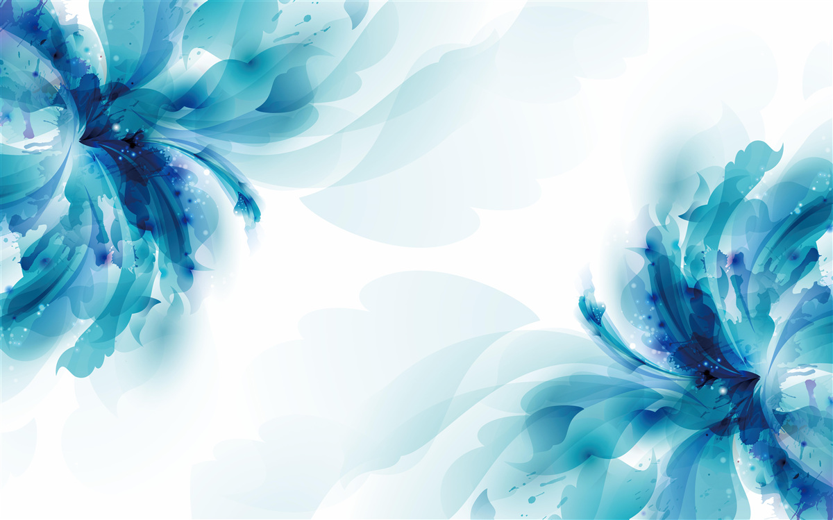 Papier peint deux grands bourgeons bleus dessinés