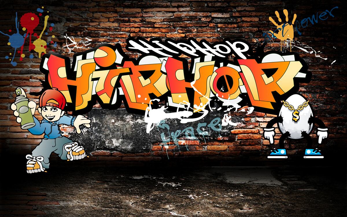 Papier peint hiphop graffiti