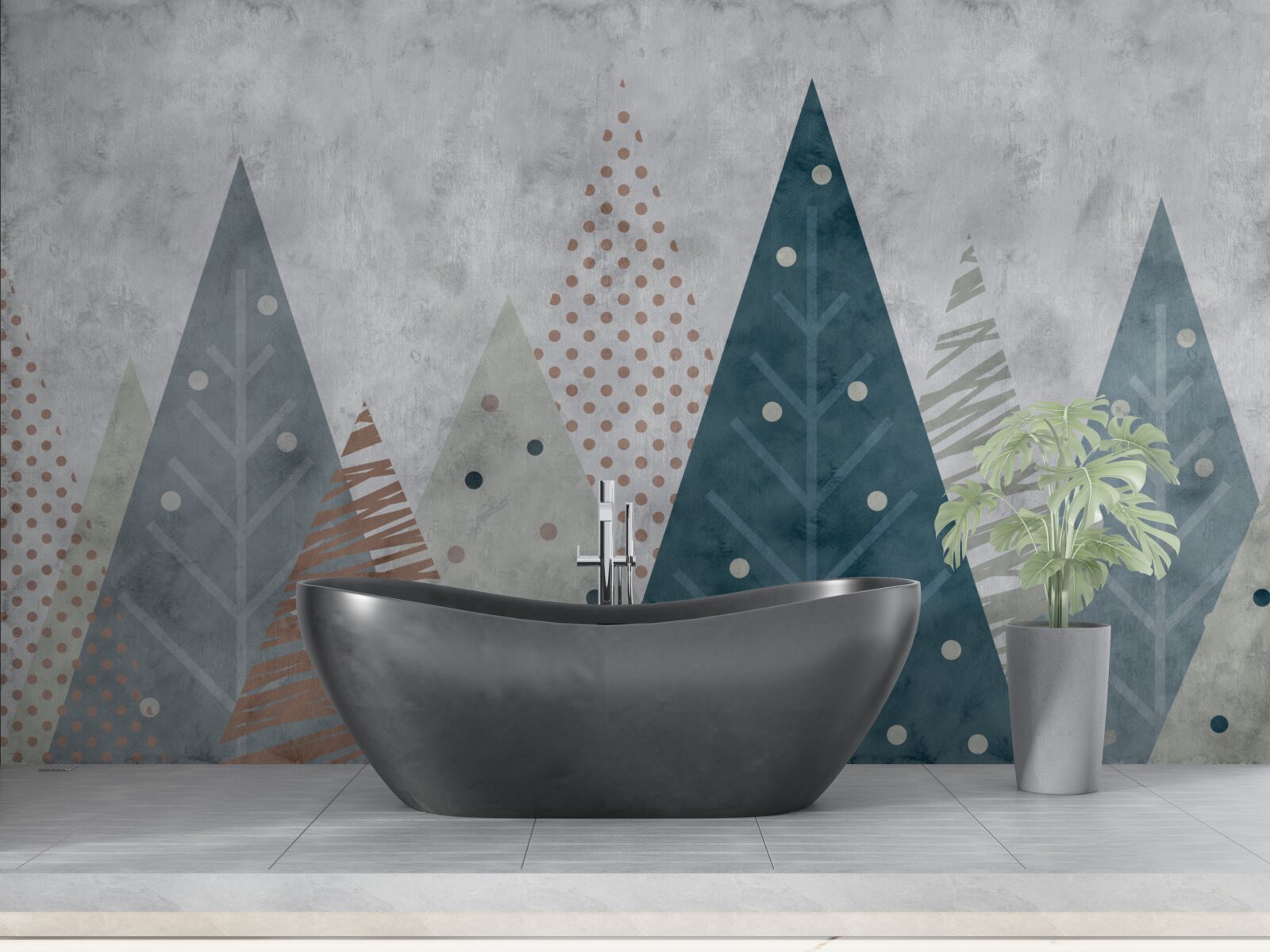 Papier peint image d'automne d'une forêt de conifères dans l'abstrait