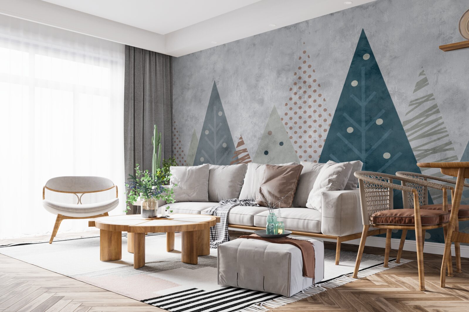 Papier peint image d'automne d'une forêt de conifères dans l'abstrait