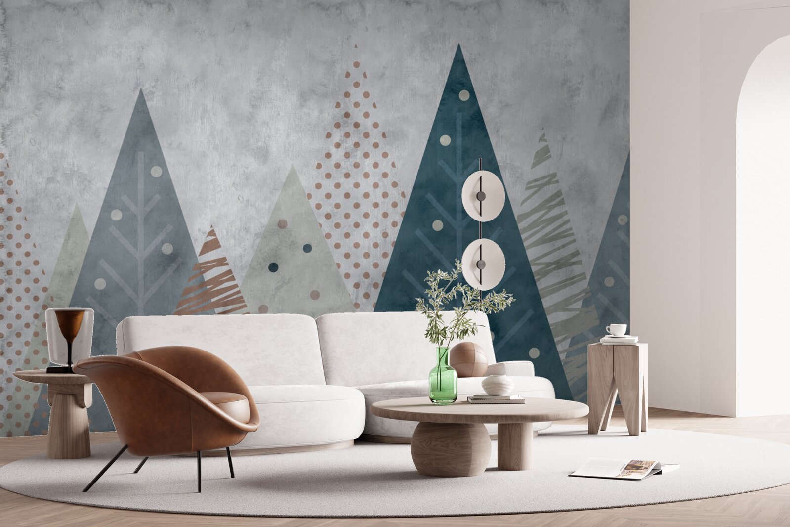 Papier peint image d'automne d'une forêt de conifères dans l'abstrait