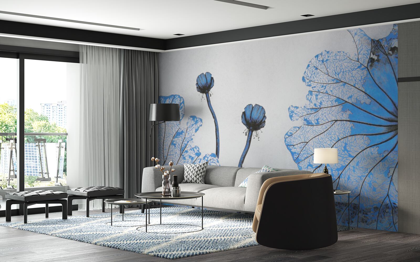 Papier peint un aperçu détaillé des fleurs exotiques