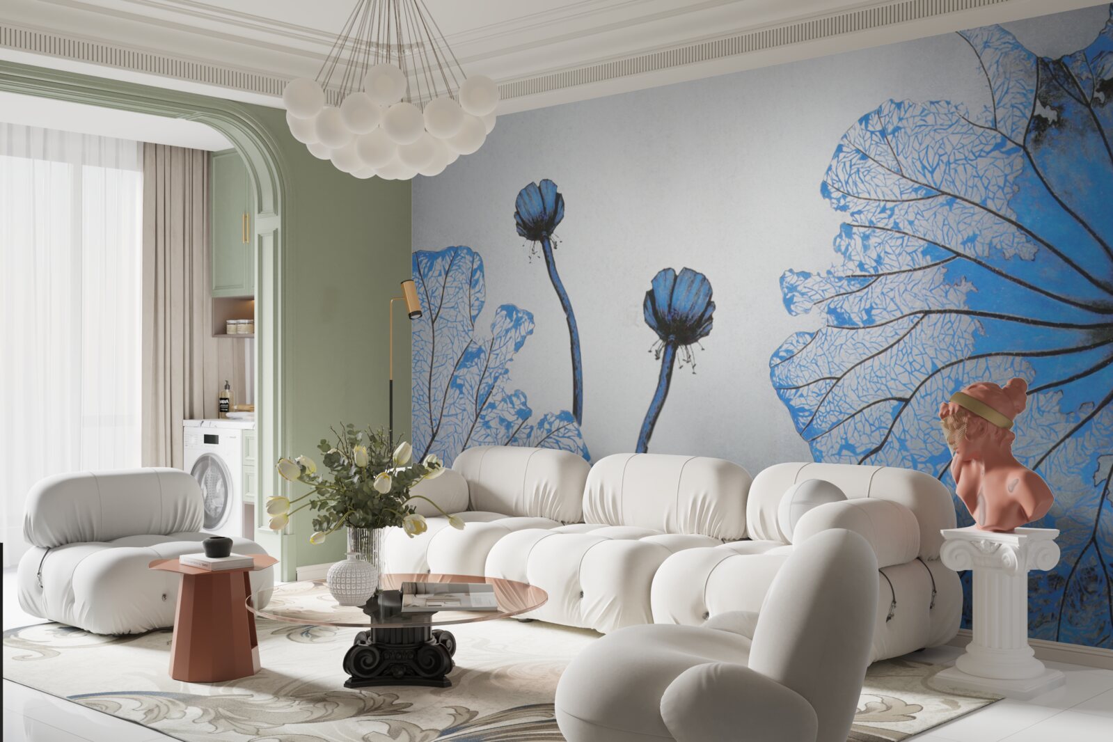 Papier peint un aperçu détaillé des fleurs exotiques