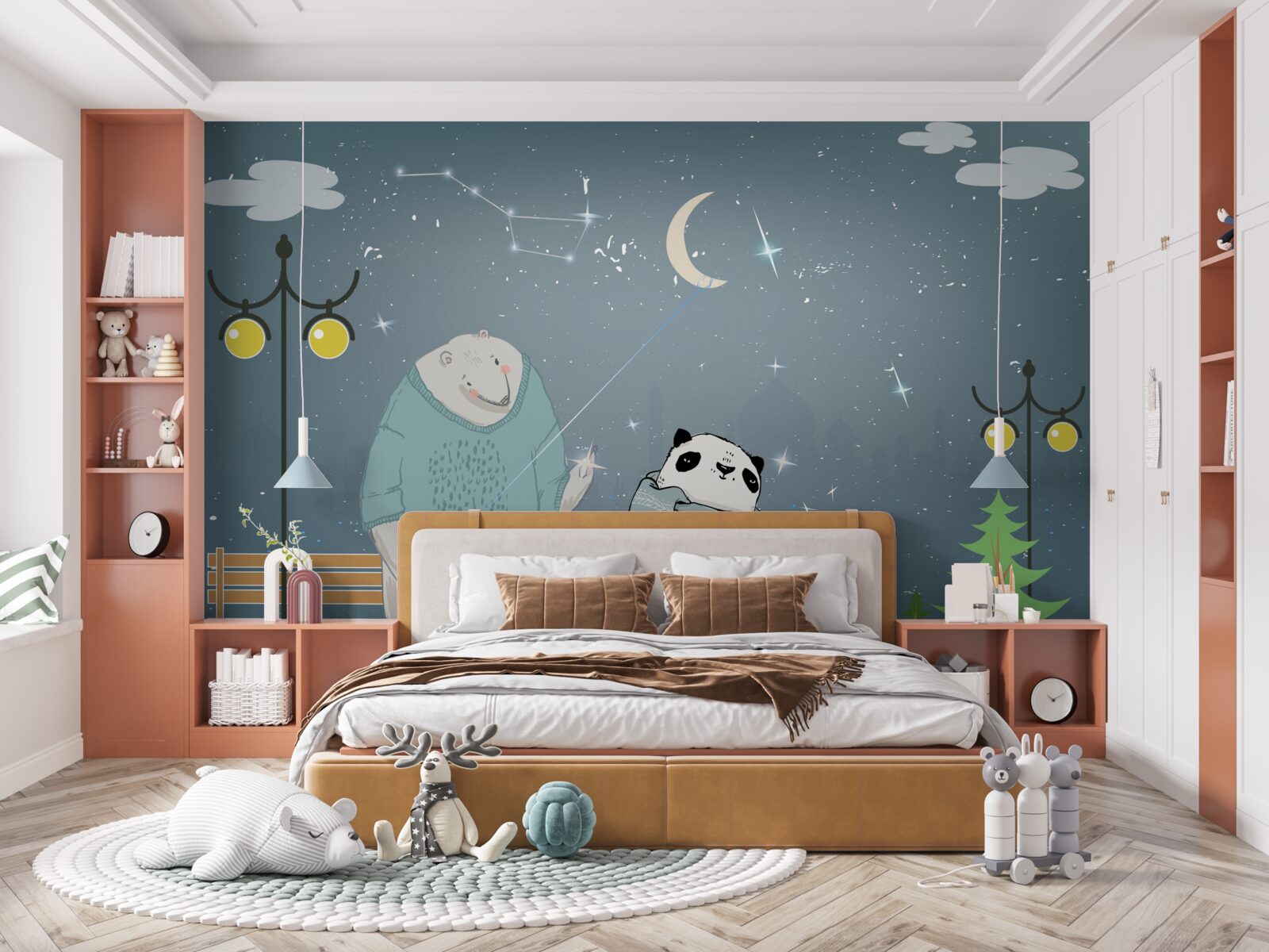 Papier peint promenade nocturne dans le miskin