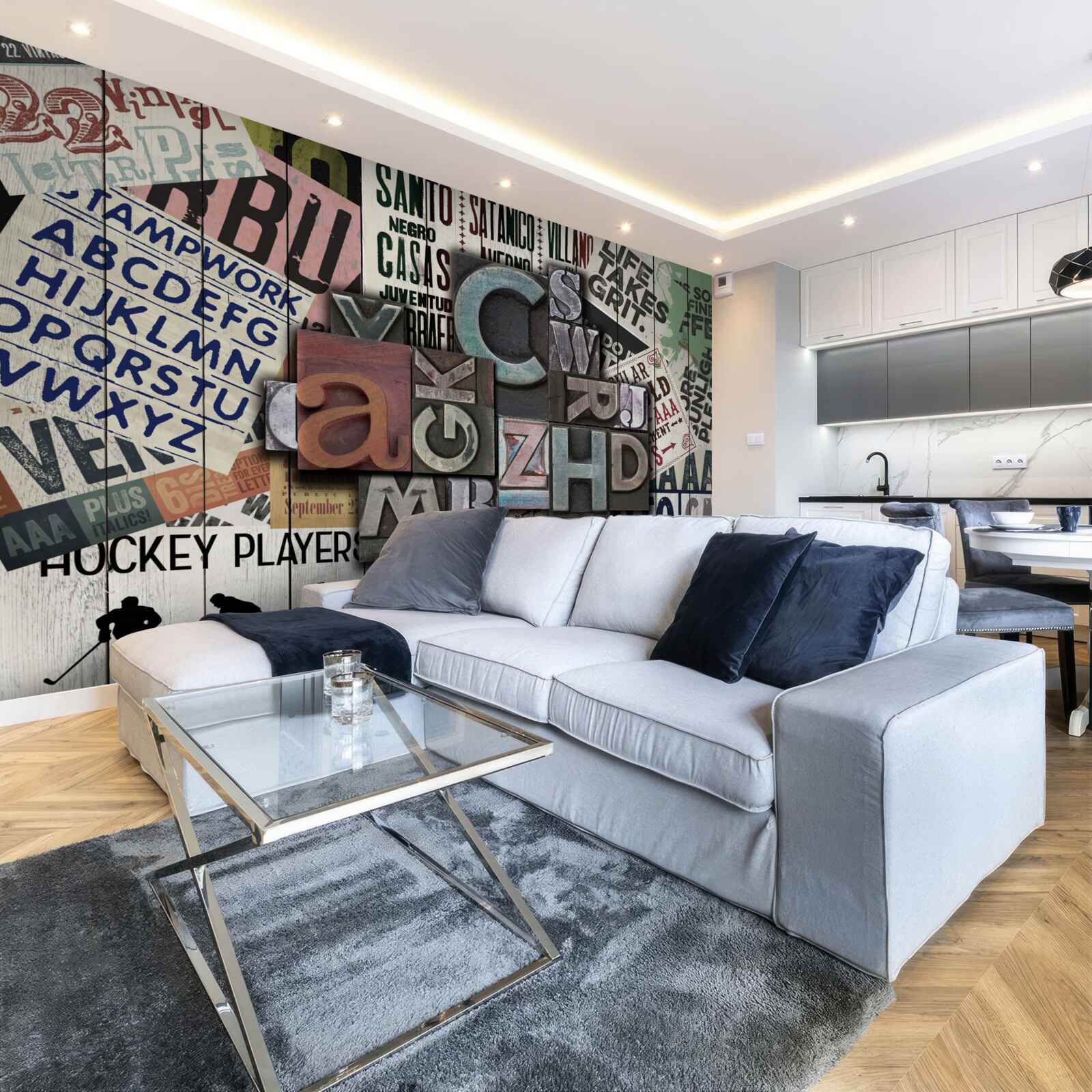 Papier peint inscriptions sous diverses formes