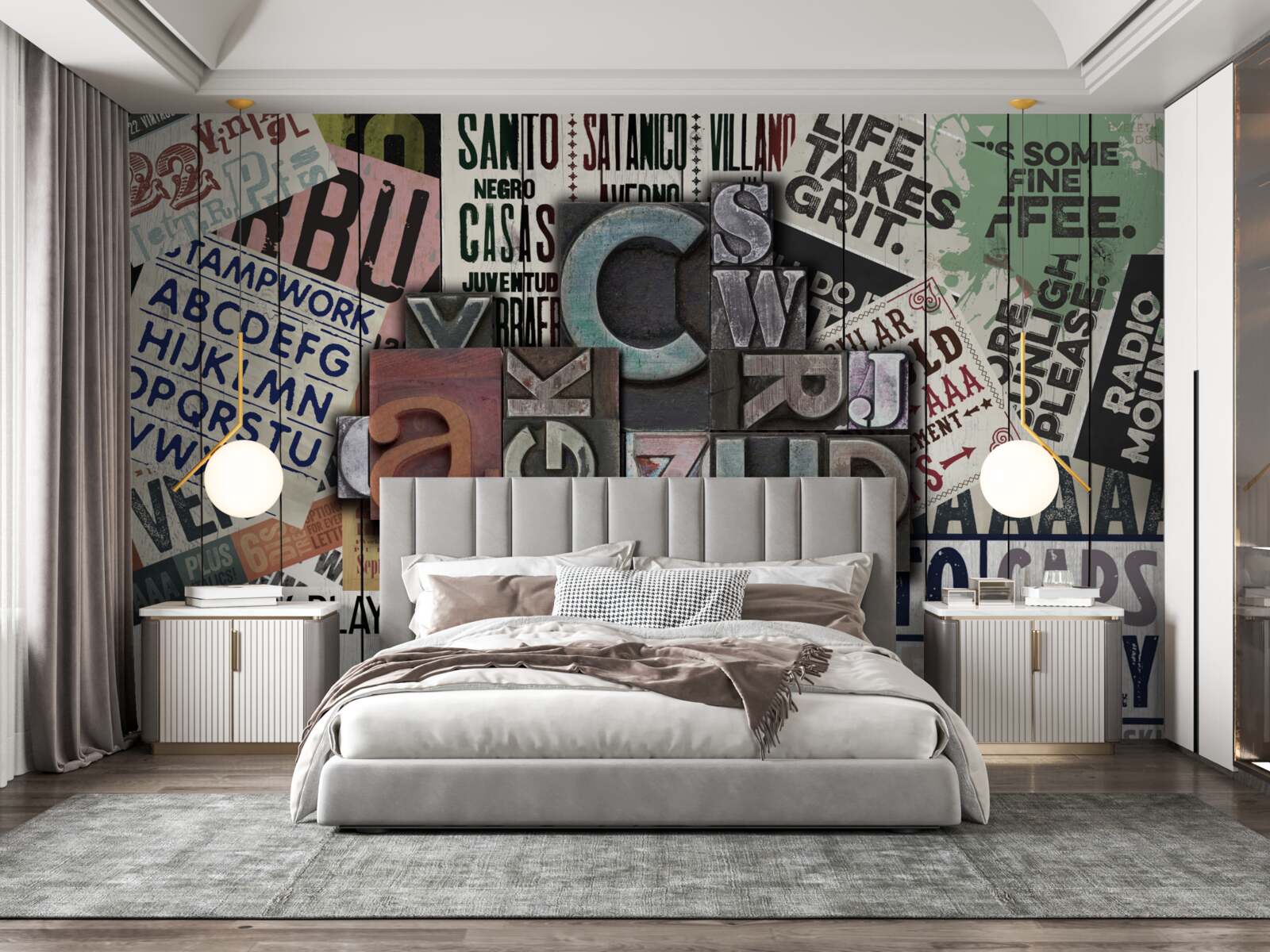 Papier peint inscriptions sous diverses formes