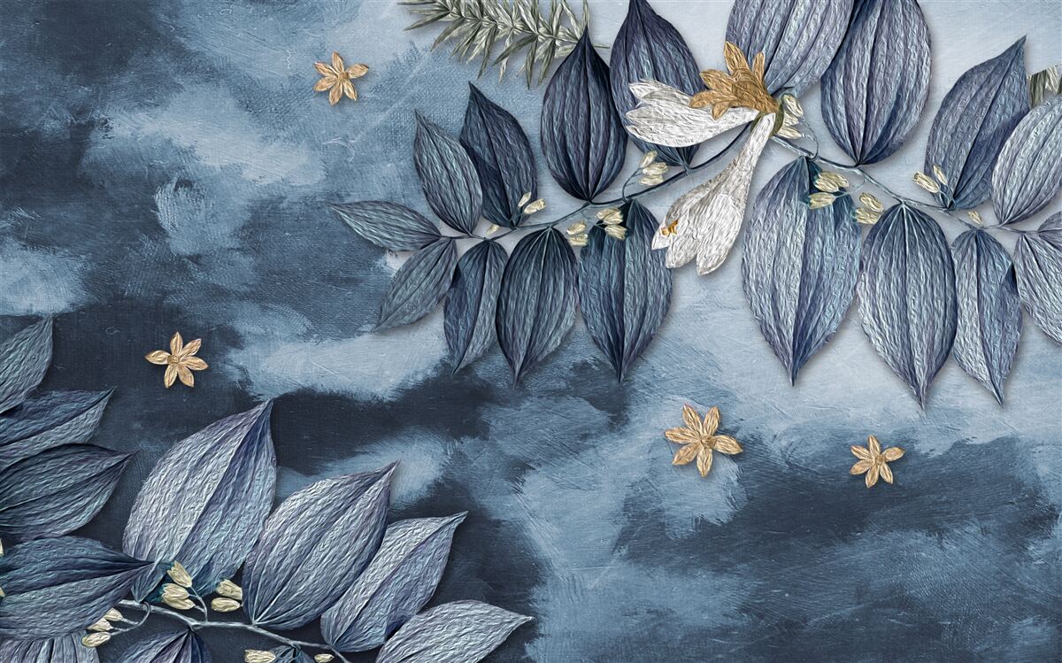 Papier peint une nuit avec des nuages dans une forêt tropicale