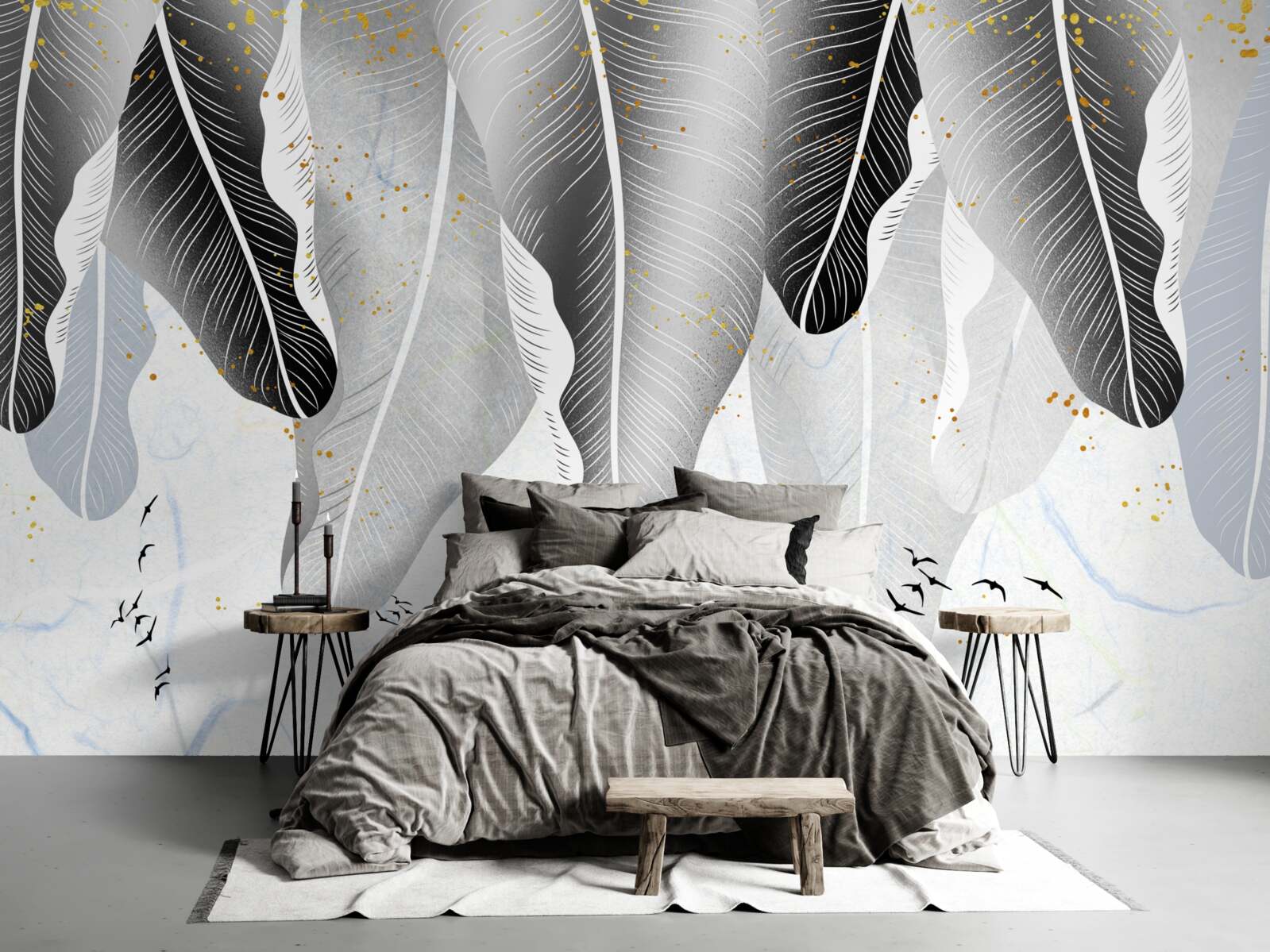 Papier peint schéma avec des éléments tropicaux