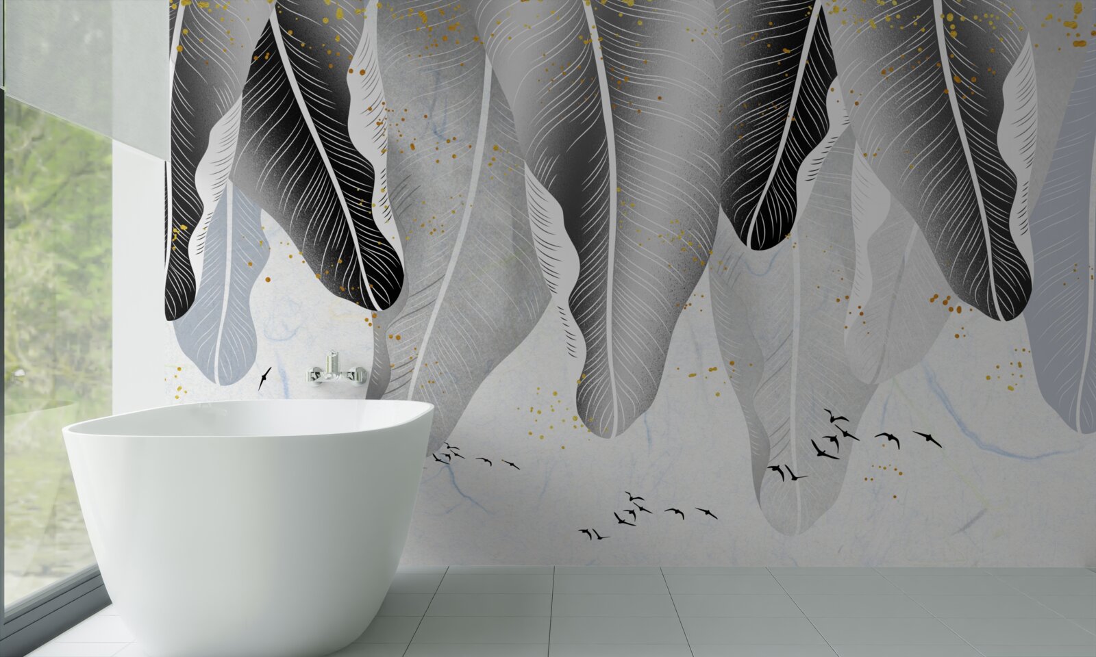 Papier peint schéma avec des éléments tropicaux