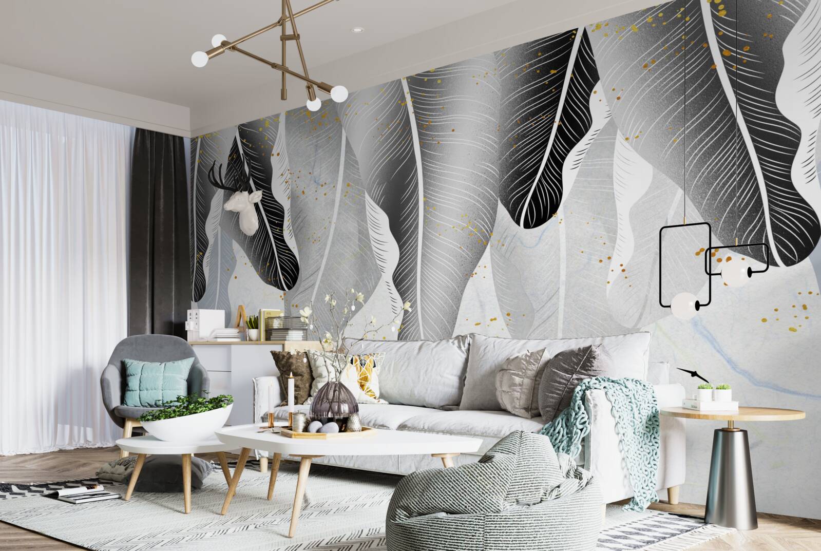 Papier peint schéma avec des éléments tropicaux