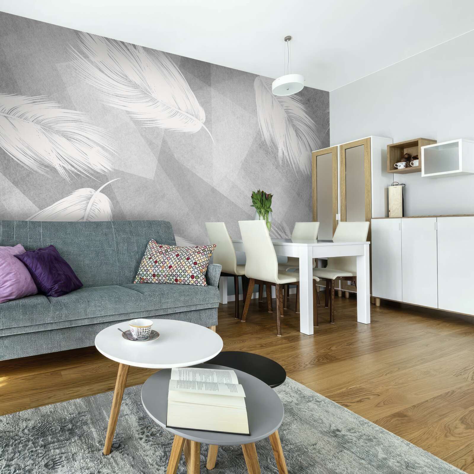 Papier peint duvet doux et blanc comme neige