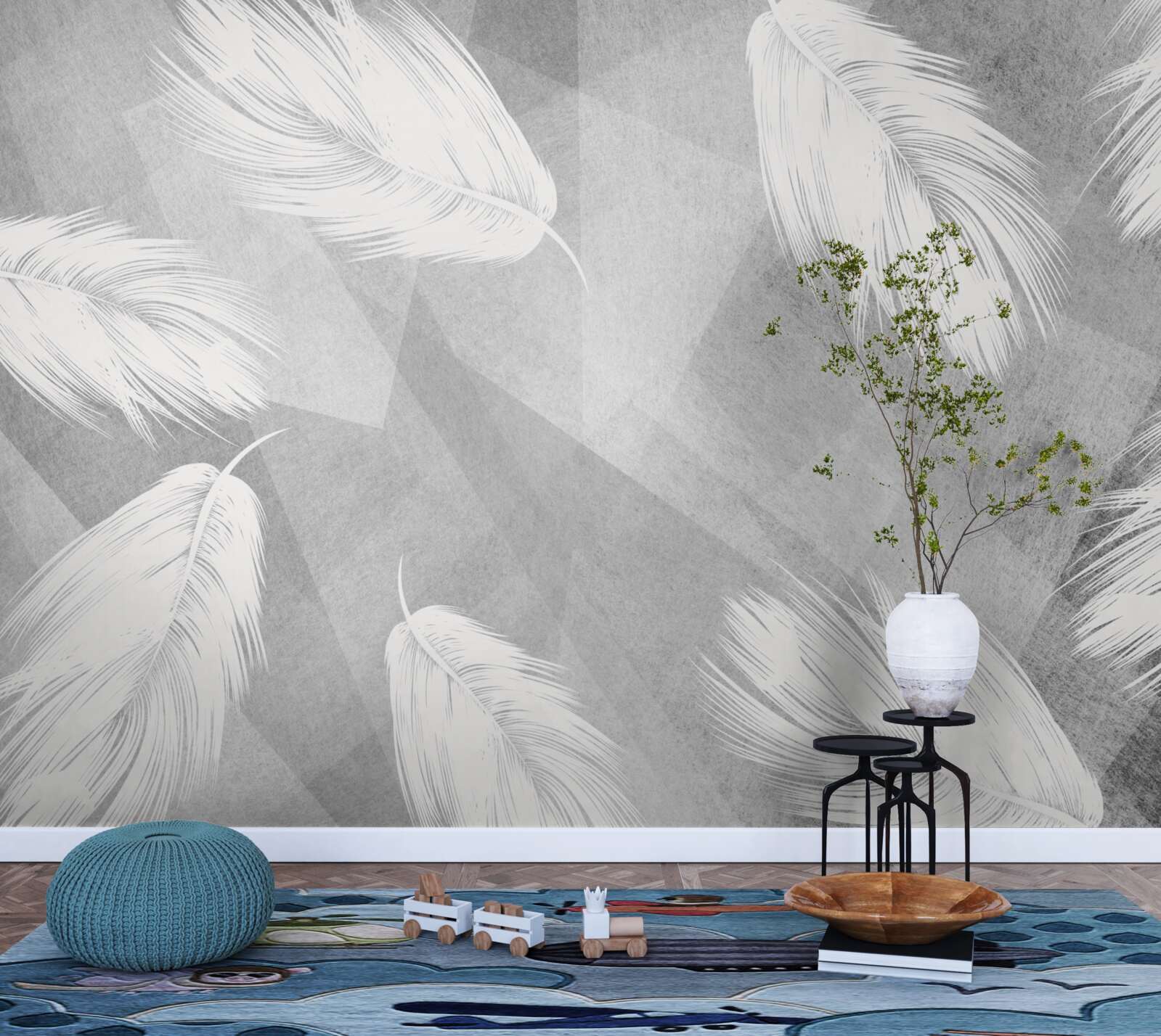 Papier peint duvet doux et blanc comme neige