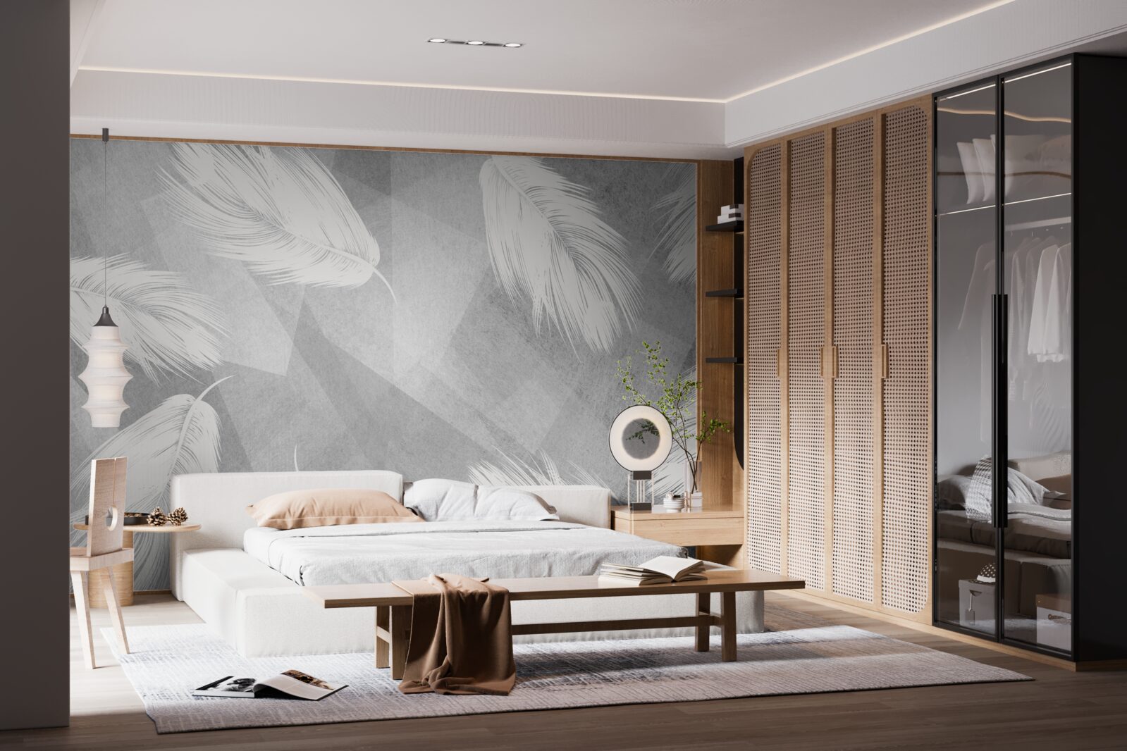 Papier peint duvet doux et blanc comme neige