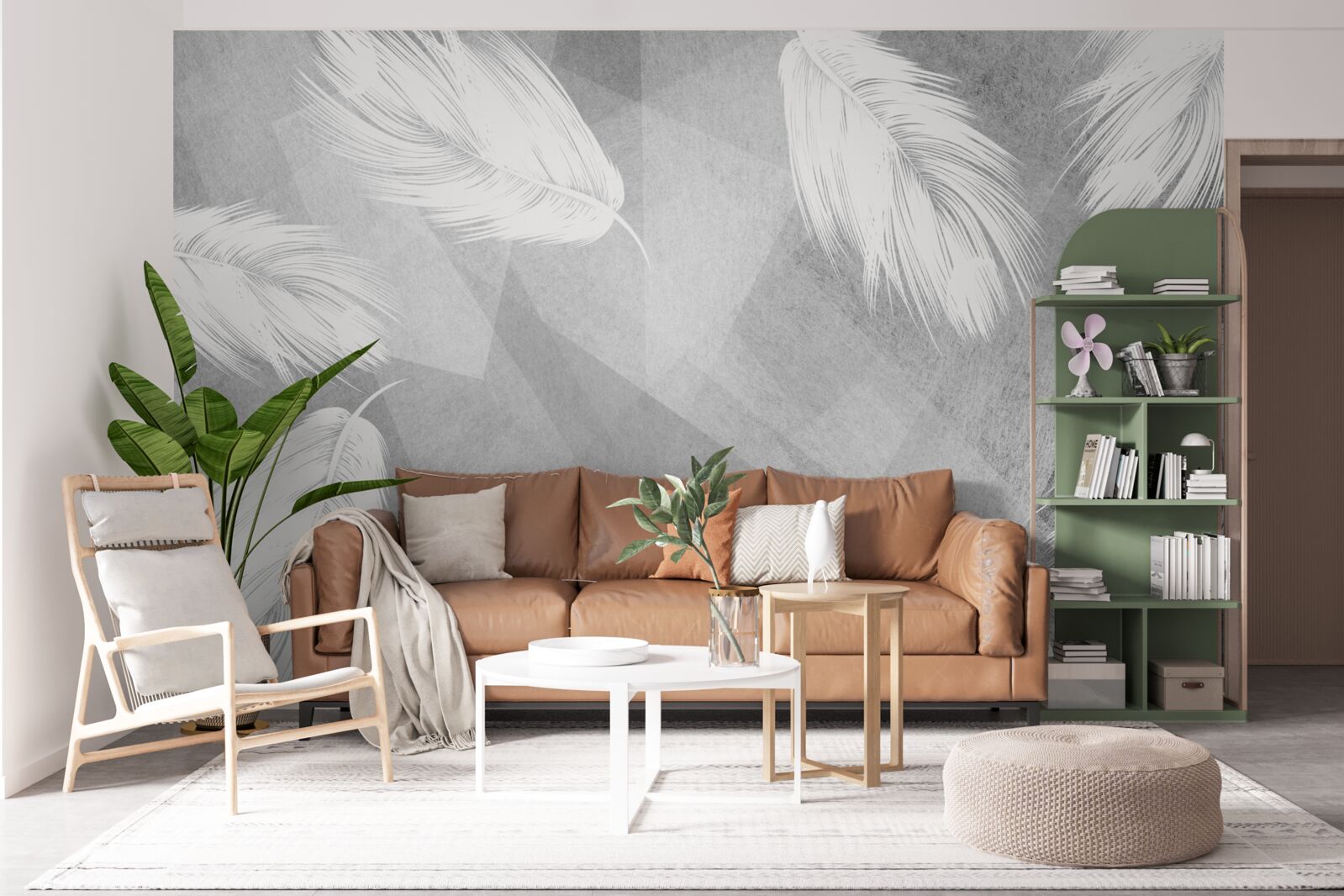 Papier peint duvet doux et blanc comme neige