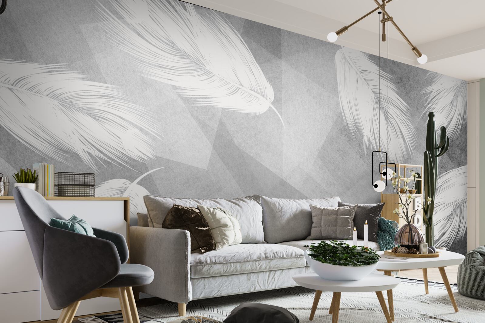 Papier peint duvet doux et blanc comme neige