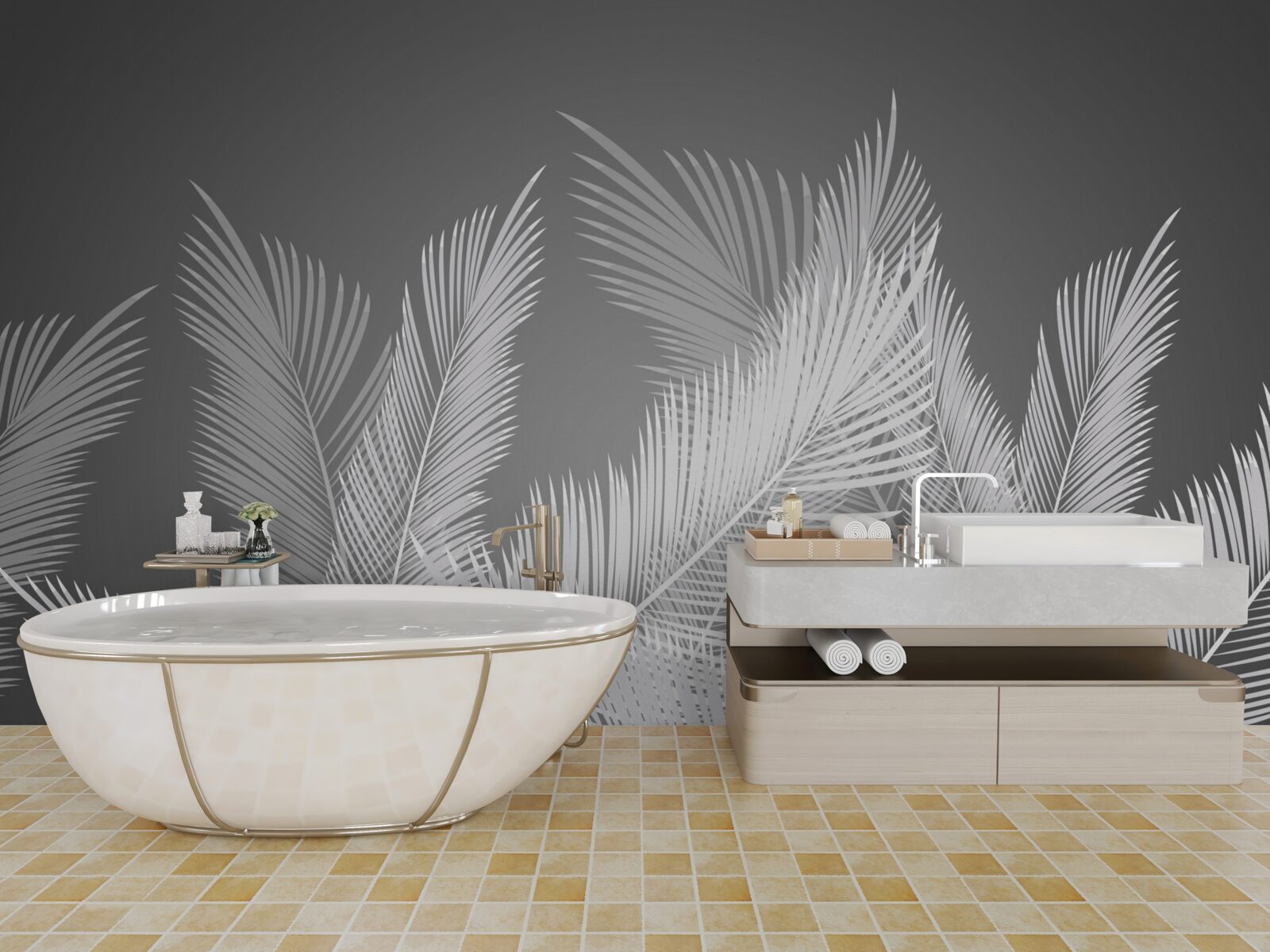 Papier peint le stylo se déplace sur des feuilles blanches sur fond gris