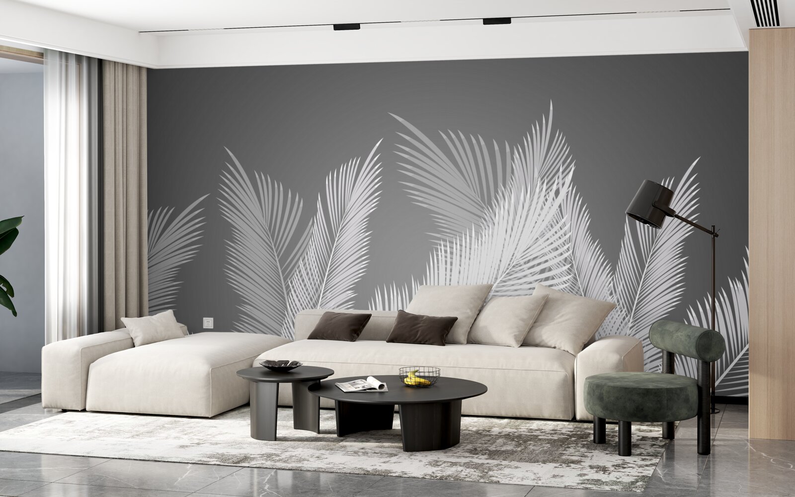 Papier peint le stylo se déplace sur des feuilles blanches sur fond gris