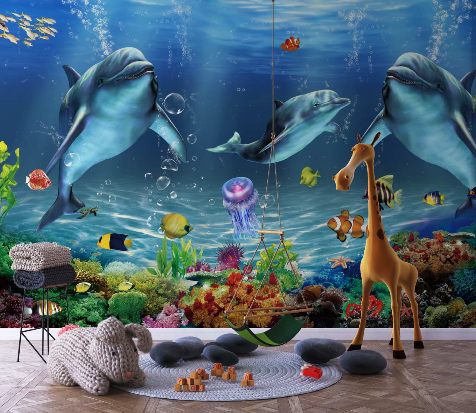 Papier peint habitants de l'eau - dauphins