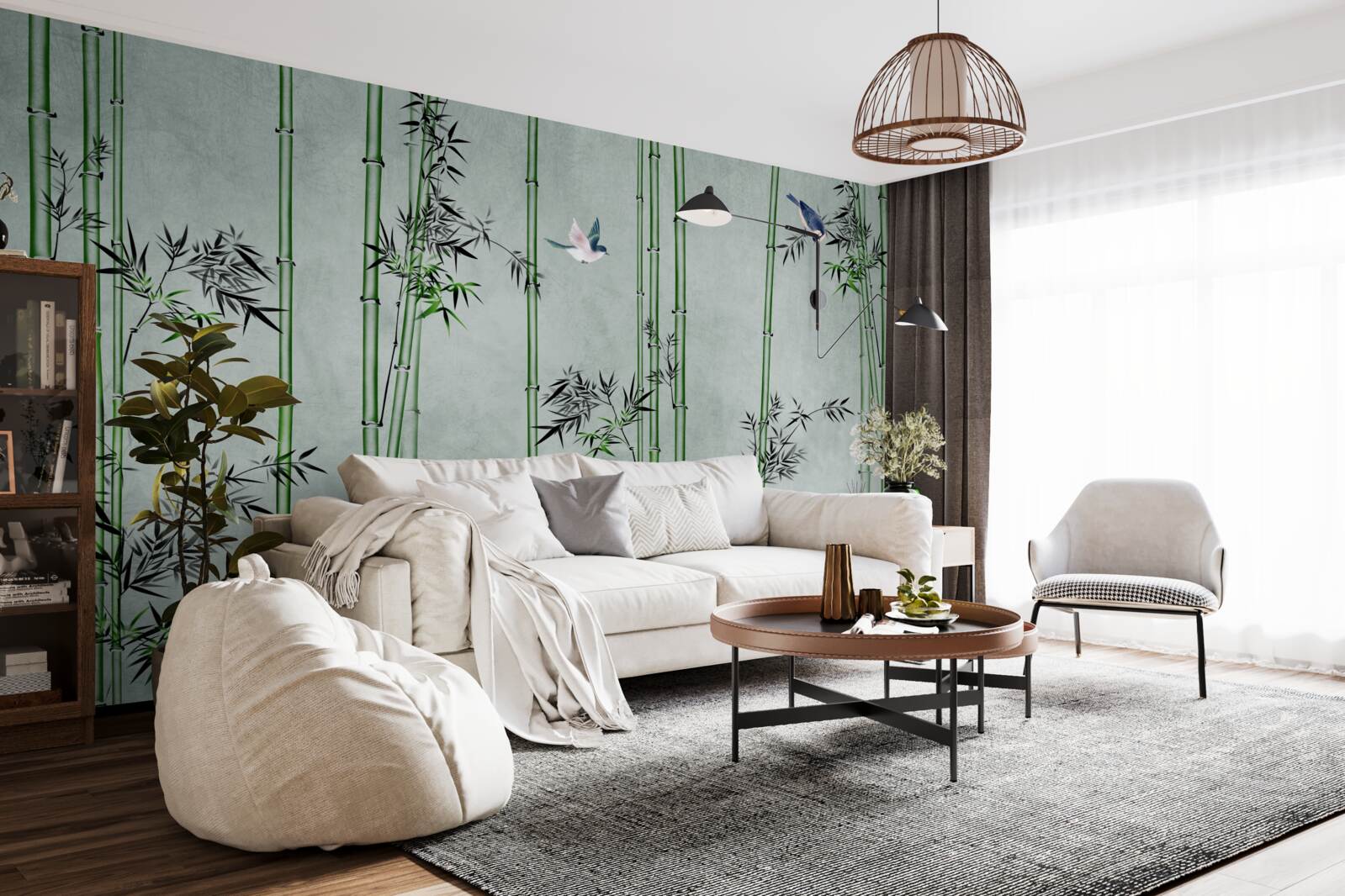 Papier peint la forêt de bambous est enveloppée de brume