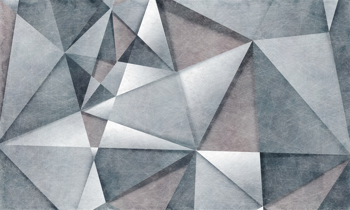 Papier peint abstrait gris composé de triangles
