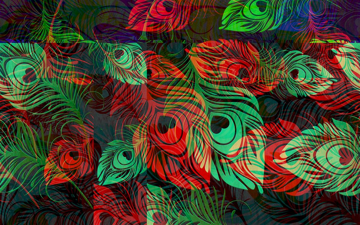 Papier peint des plumes d'or d'une incroyable beauté