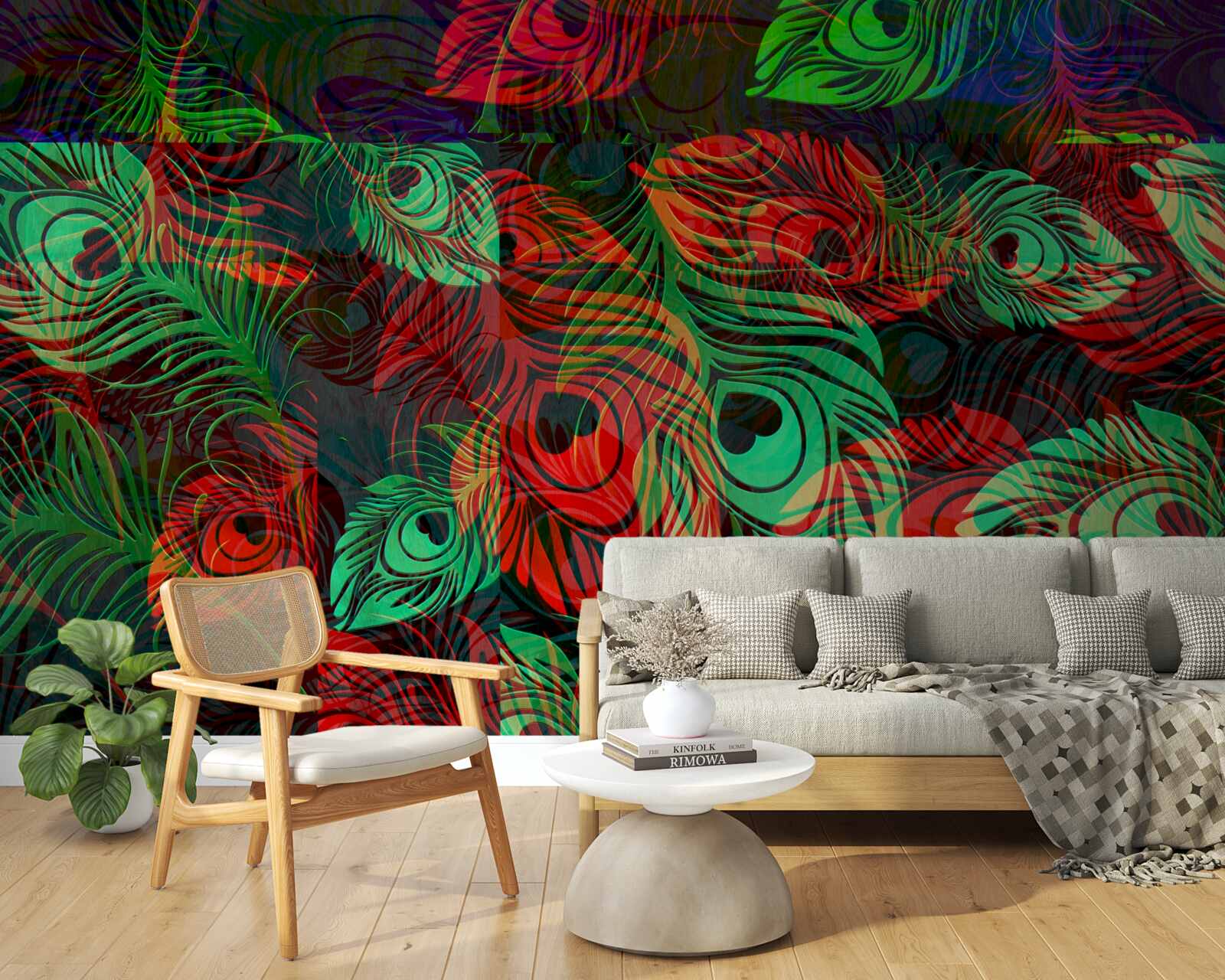 Papier peint des plumes d'or d'une incroyable beauté