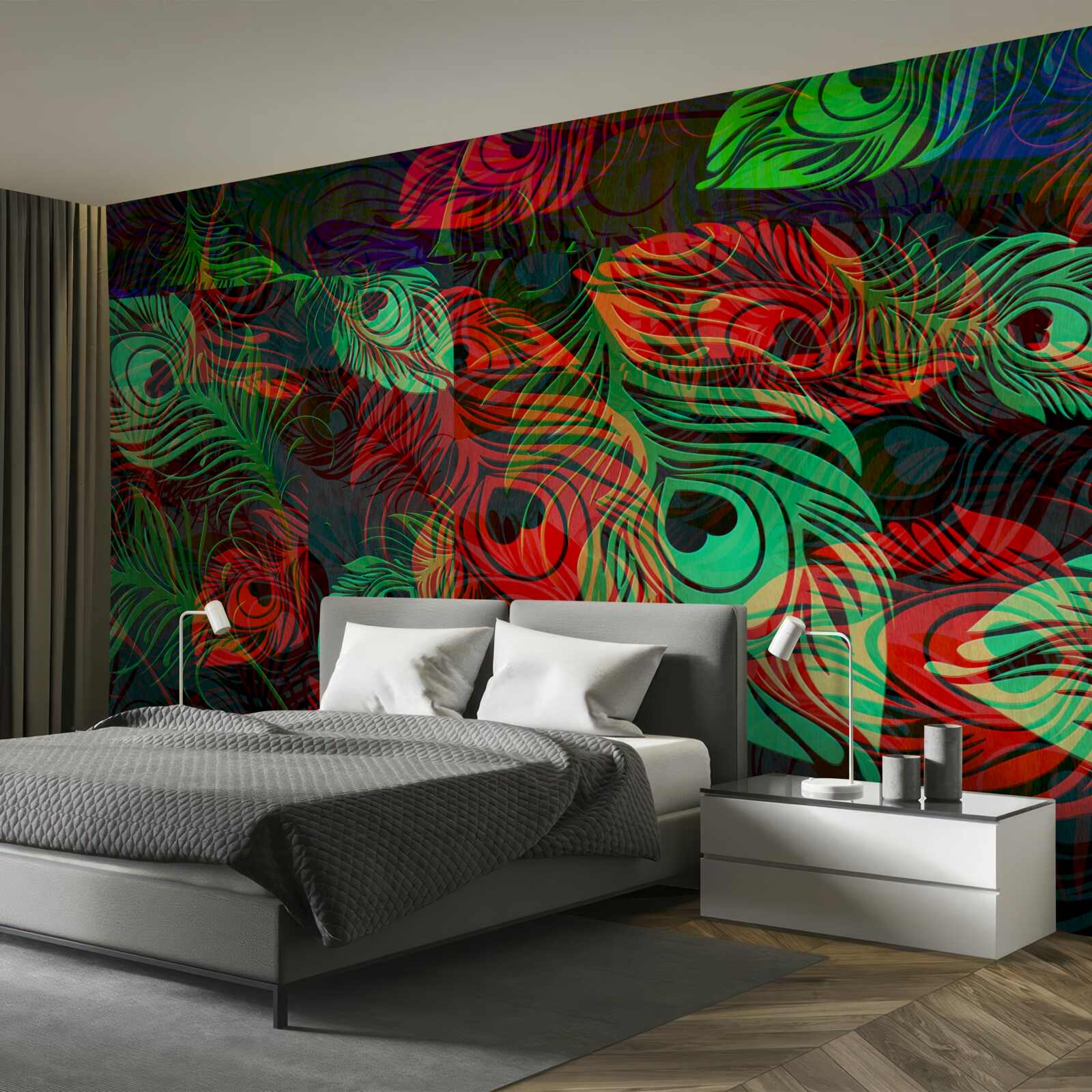 Papier peint des plumes d'or d'une incroyable beauté