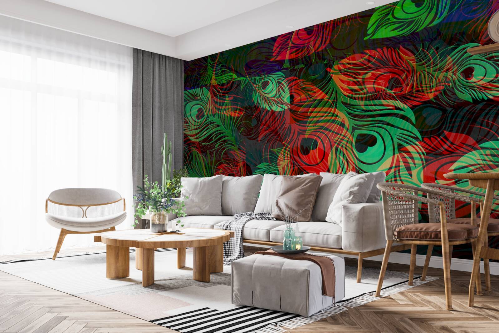 Papier peint des plumes d'or d'une incroyable beauté