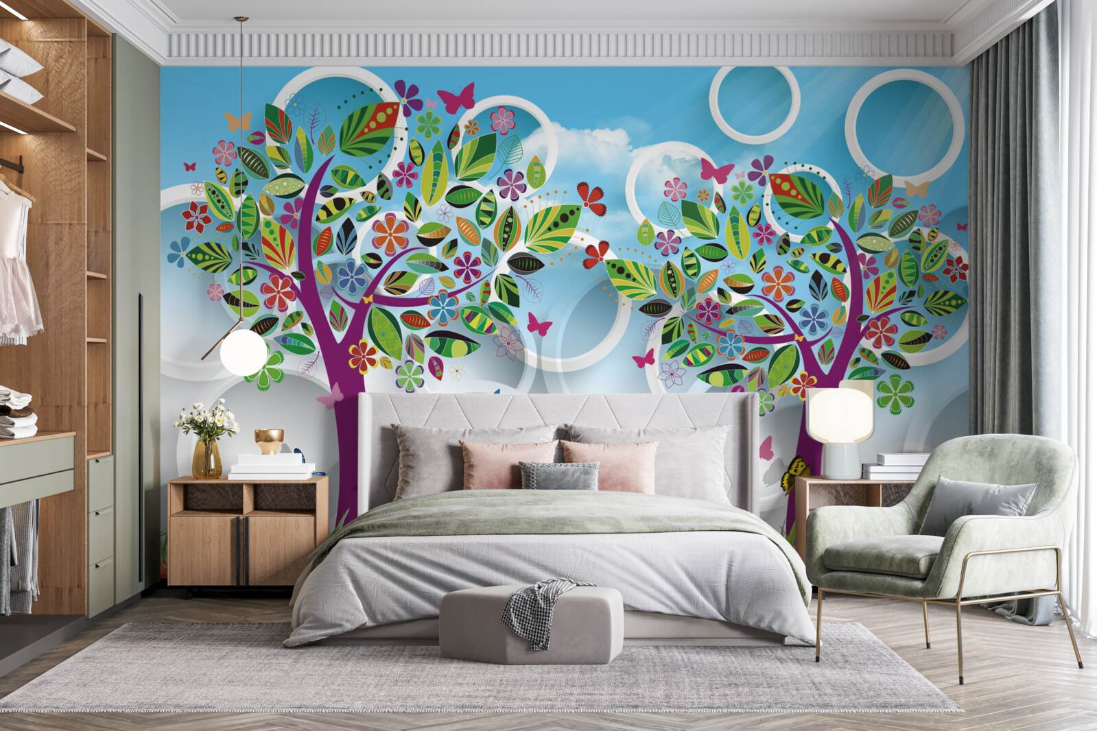 Papier peint un soupçon de couleurs d'été sur les feuilles