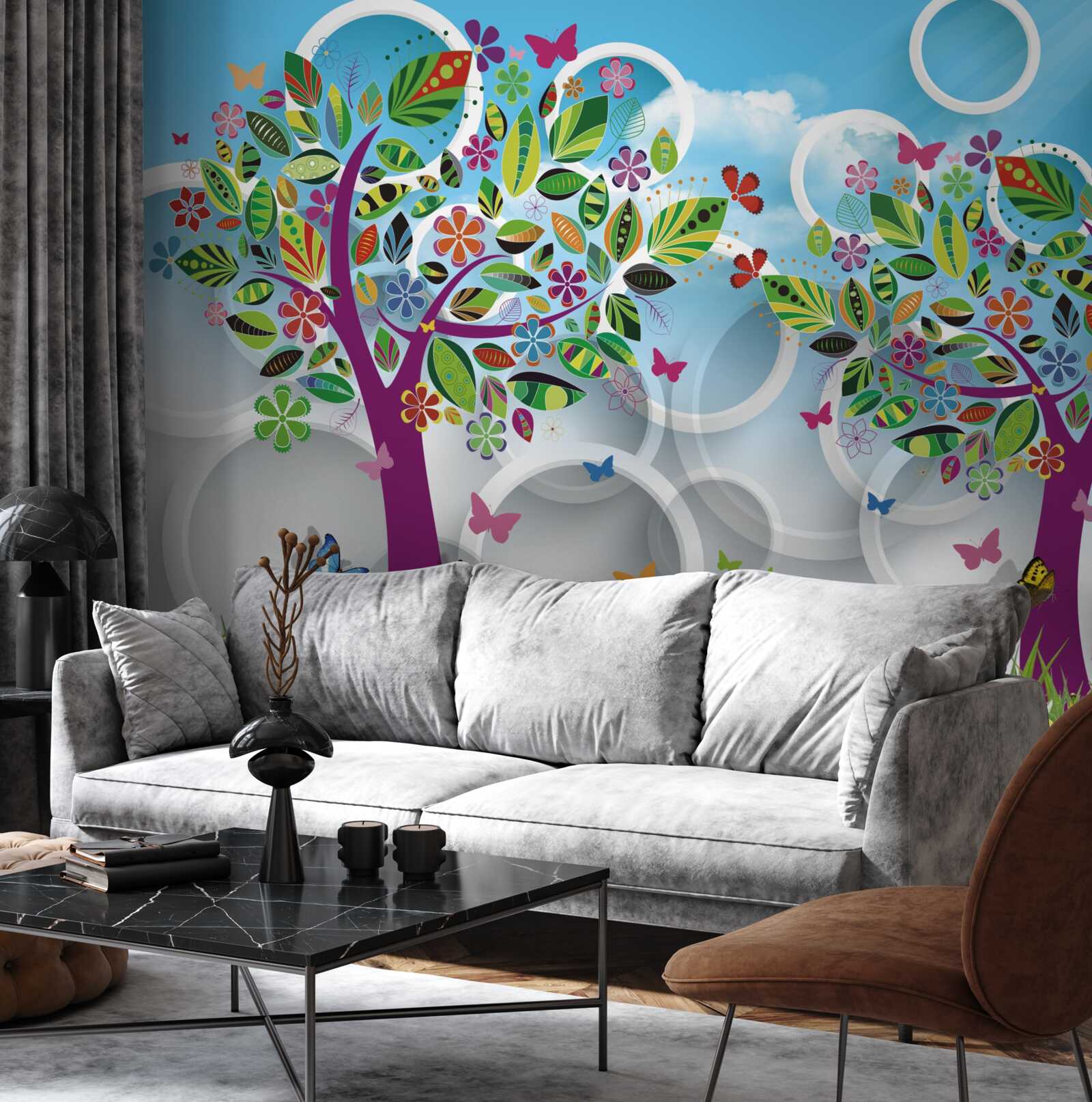 Papier peint un soupçon de couleurs d'été sur les feuilles