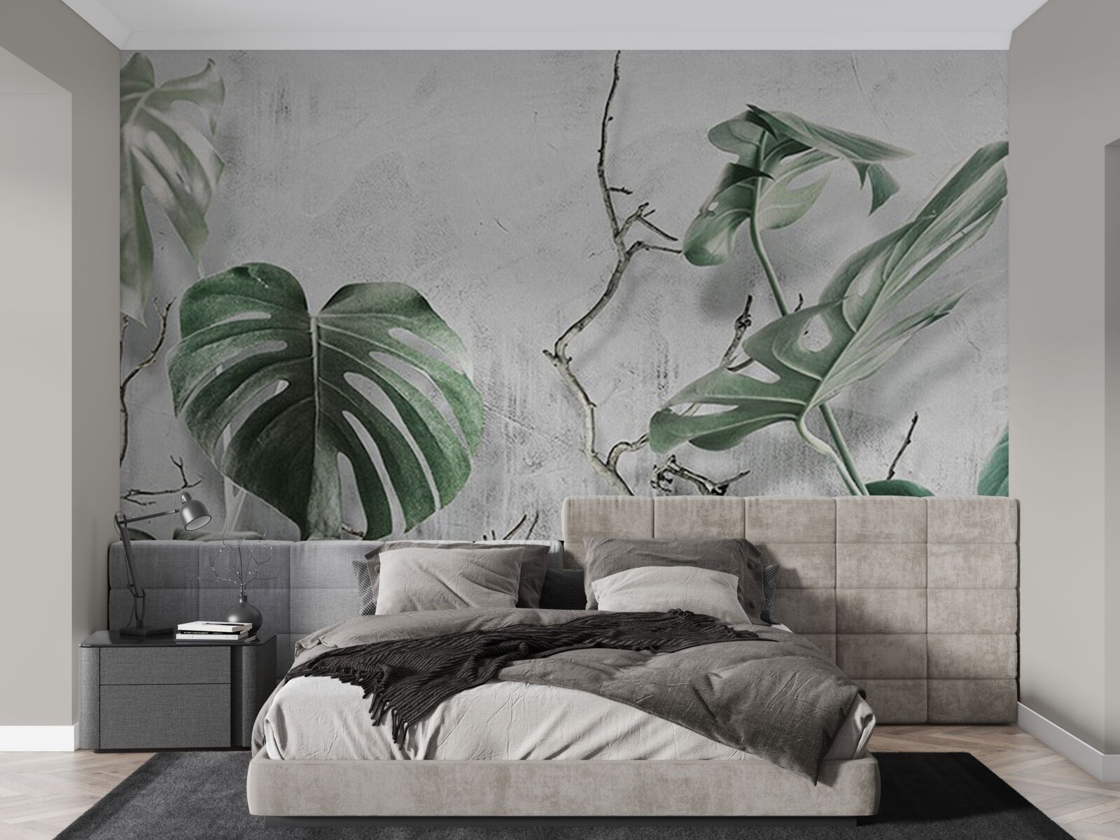 Papier peint les feuilles de la monstera verte sont grandes